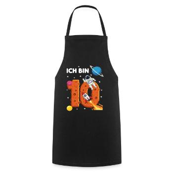 Ich bin 10 Astronaut Weltraum Geburtstag - Kochschürze - Schwarz - Vorne - AI Model Male 185 dark (185cm)