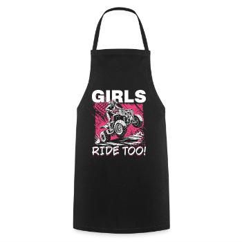 Quad ATV Woman Girl Four Wheeler - Cooking Apron - black - Front - AI Model Male 185 dark (185cm)