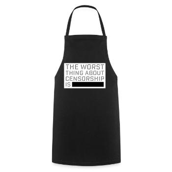 The Worst Thing About Censorship Is Funny Irony - Cooking Apron - black - Front - AI Model Male 185 dark (185cm)