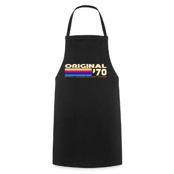 1970 - Cooking Apron - black - Front - AI Model Male 185 dark (185cm)