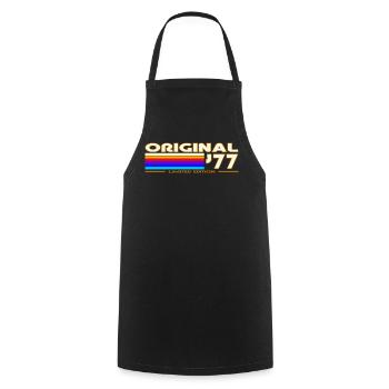 Original 77 Rainbow Retro - Cooking Apron - black - Front - AI Model Male 185 dark (185cm)