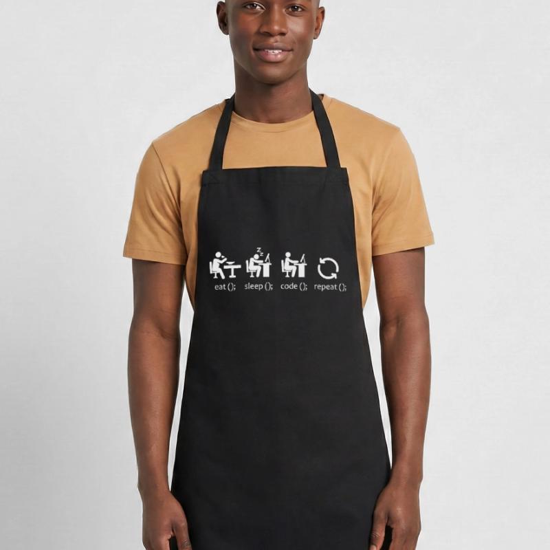 Eat Sleep Code Repeat - Funny Software Engineer Cooking Apron