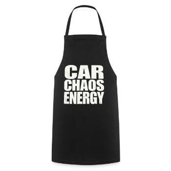 Car Chaos Energy Typografie - Kochschürze - Schwarz - Vorne - AI Model Male 185 dark (185cm)