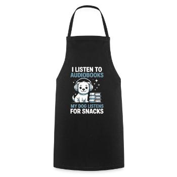Dogs Audiobook Fans Reading Bookish Gift - Cooking Apron - black - Front - AI Model Male 185 dark (185cm)