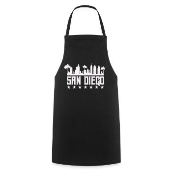 San Diego Skyline Palm Vista - Tablier de cuisine - noir - Devant - AI Model Male 185 dark (185cm)