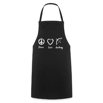 Peace Love Archery - Kochschürze - Schwarz - Vorne - AI Model Male 185 dark (185cm)