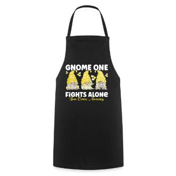 Gnome One combat seul le cancer des os - Tablier de cuisine - noir - Devant - AI Model Male 185 dark (185cm)
