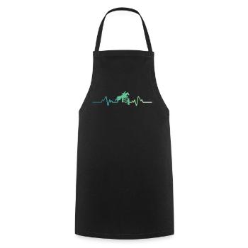 Riding Dressage Heartbeat Jumping - Cooking Apron - black - Front - AI Model Male 185 dark (185cm)