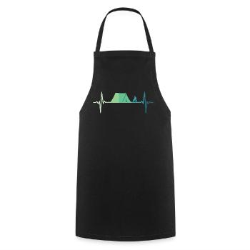 camping tente battement de coeur tente de camping - Tablier de cuisine - noir - Devant - AI Model Male 185 dark (185cm)