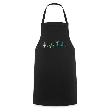 Taekwondo Taekwondo Heartbeat - Cooking Apron - black - Front - AI Model Male 185 dark (185cm)