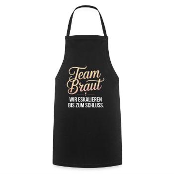 Team Braut Wir Eskalieren Crew Squad JGA Frauen - Kochschürze - Schwarz - Vorne - AI Model Male 185 dark (185cm)