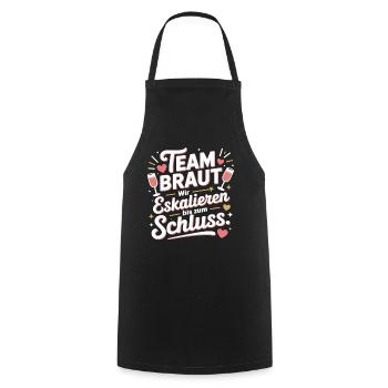 Team Braut Wir Eskalieren Crew Squad JGA Frauen - Kochschürze - Schwarz - Vorne - AI Model Male 185 dark (185cm)