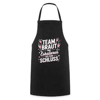 Team Braut Wir Eskalieren Crew Squad JGA Frauen - Kochschürze - Schwarz - Vorne - AI Model Male 185 dark (185cm)