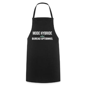 Mode Hybride — Télétravail Assumé - Tablier de cuisine - noir - Devant - AI Model Male 185 dark (185cm)