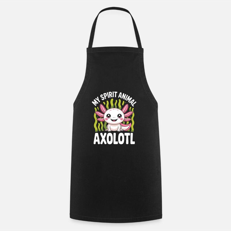 Mein Geisttier-Axolotl - Kochschürze - Schwarz