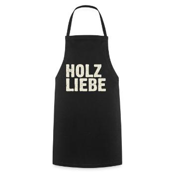 Holzliebe - Vintage Retro Design für Schreiner - Kochschürze - Schwarz - Vorne - AI Model Male 185 dark (185cm)