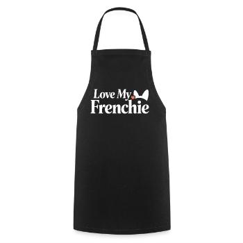 Ich liebe meinen Frenchie-Herzhund-Liebhaber - Kochschürze - Schwarz - Vorne - AI Model Male 185 dark (185cm)