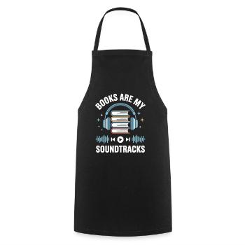 Les livres sont mes bandes originales Spruch Hörbücher - Tablier de cuisine - noir - Devant - AI Model Male 185 dark (185cm)