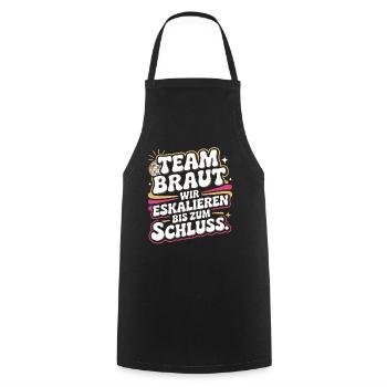 Team Braut Wir Eskalieren Crew Squad JGA Frauen - Kochschürze - Schwarz - Vorne - AI Model Male 185 dark (185cm)