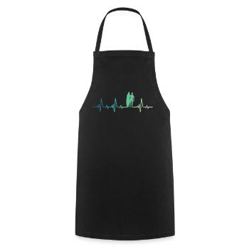 Surfing heartbeat surfer gift - Cooking Apron - black - Front - AI Model Male 185 dark (185cm)
