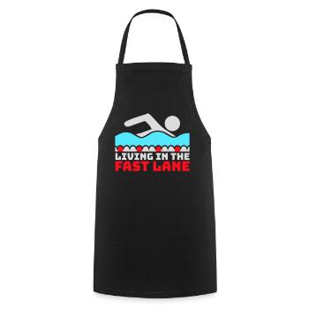 Life In The Fast Lane Float Funny Pool Saying - Cooking Apron - black - Front - AI Model Male 185 dark (185cm)