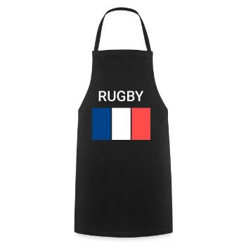 Rugby Frankreich - Kochschürze - Schwarz - Vorne - AI Model Male 185 dark (185cm)