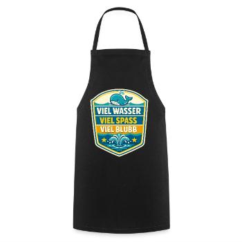 Viel Wasser Viel Spass Schild - Kochschürze - Schwarz - Vorne - AI Model Male 185 dark (185cm)