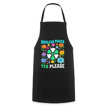 Nuclear power yes with flowers please - Cooking Apron - black - Front - AI Model Male 185 dark (185cm)