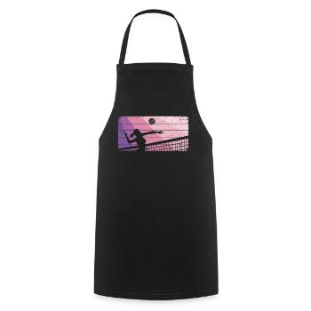 Joueuse de volley-ball de beach-volley féminin - Tablier de cuisine - noir - Devant - AI Model Male 185 dark (185cm)