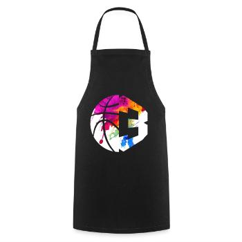 NR. 3 BASKETBALL NUMMER 3 BASKETBALL 3. GEBURTSTAG - Kochschürze - Schwarz - Vorne - AI Model Male 185 dark (185cm)