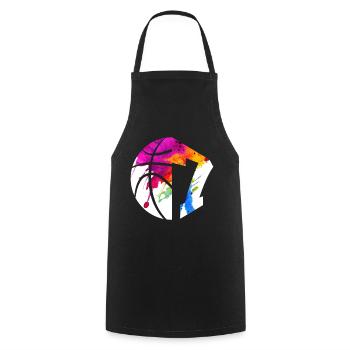 NR. 7 BASKETBALL NUMMER 7 BASKETBALL 7. GEBURTSTAG - Kochschürze - Schwarz - Vorne - AI Model Male 185 dark (185cm)