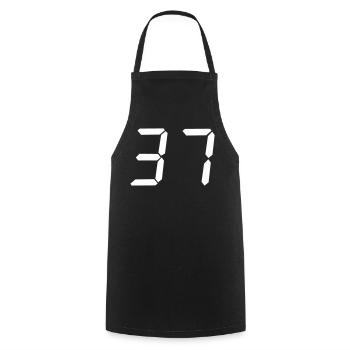 digitale_zahl_37- - Cooking Apron - black - Front - AI Model Male 185 dark (185cm)