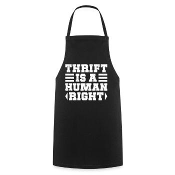 La friperie est un droit humain pour l’amour de la friperie - Tablier de cuisine - noir - Devant - AI Model Male 185 dark (185cm)
