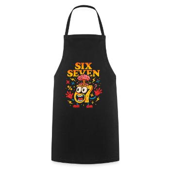 Six Seven 67 Italian Brainrot Nerd Humour Drôle - Tablier de cuisine - noir - Devant - AI Model Male 185 dark (185cm)