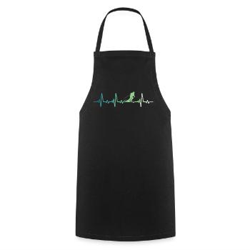 Skiing Skiing Heartbeat Skiing - Cooking Apron - black - Front - AI Model Male 185 dark (185cm)