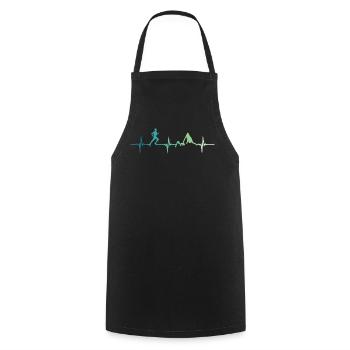 Trail running heartbeat - Cooking Apron - black - Front - AI Model Male 185 dark (185cm)