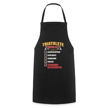 Triathlet Checkliste Motiv - Kochschürze - Schwarz - Vorne - AI Model Male 185 dark (185cm)