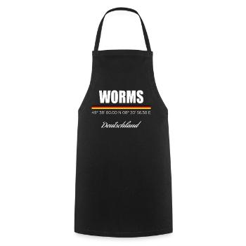 Worms - Kochschürze - Schwarz - Vorne - AI Model Male 185 dark (185cm)