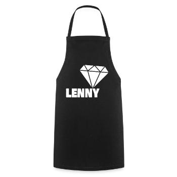 Lenny als Diamant - Kochschürze - Schwarz - Vorne - AI Model Male 185 dark (185cm)