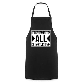 Le monde a besoin de toutes sortes d’esprits inspirants - Tablier de cuisine - noir - Devant - AI Model Male 185 dark (185cm)