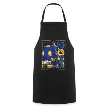 Fußball 2016 Limited Edition Spieler Design - Kochschürze - Schwarz - Vorne - AI Model Male 185 dark (185cm)