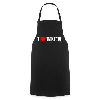 I love beer - Cooking Apron - black - Front - AI Model Male 185 dark (185cm)