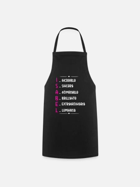 Isabel Name Personalized Gift - Cooking Apron - black