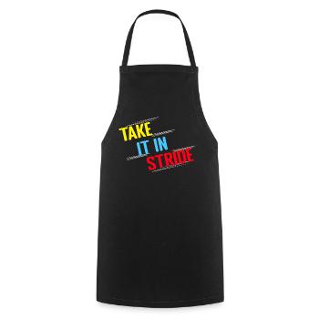 Running Run Take It In Stride Marathon Runner - Cooking Apron - black - Front - AI Model Male 185 dark (185cm)