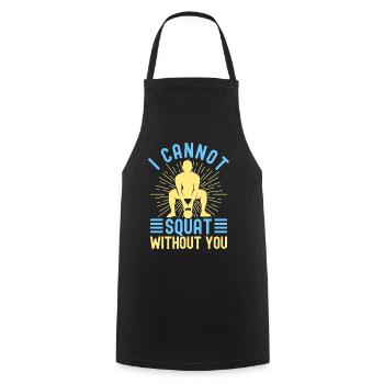 Fitness Fanatics Cannot Squat Without You - Cooking Apron - black - Front - AI Model Male 185 dark (185cm)