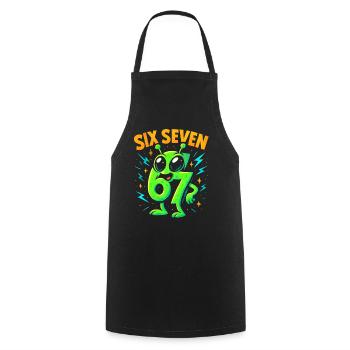 Six Seven 67 Italian Brainrot Alien Humor Funny - Cooking Apron - black - Front - AI Model Male 185 dark (185cm)