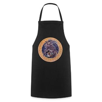 Zodiac Sign Sternzeichen Steinbock Capricorn - Cooking Apron - black - Front - AI Model Male 185 dark (185cm)