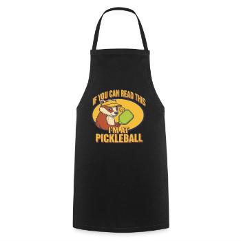Pickleball: Wenn du das lesen kannst, bin ich bei Funny Player - Kochschürze - Schwarz - Vorne - AI Model Male 185 dark (185cm)