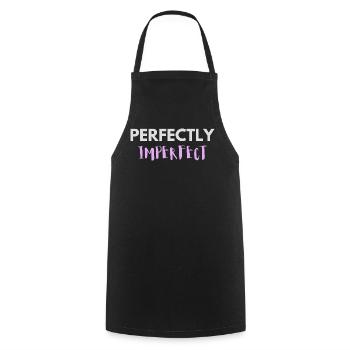 Lettrage parfaitement imparfait - Tablier de cuisine - noir - Devant - AI Model Male 185 dark (185cm)