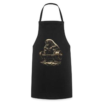 Blaireau miel Blaireau miel Animal - Tablier de cuisine - noir - Devant - AI Model Male 185 dark (185cm)